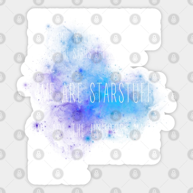 We Are Starstuff - Blue Nebula - Black - B5 Sci-Fi Sticker by Fenay-Designs